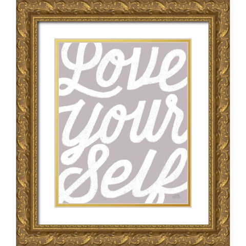 Positivity VIII Gold Ornate Wood Framed Art Print with Double Matting by Marshall, Laura