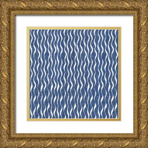 Stars and Stripes Dark Pattern XA Gold Ornate Wood Framed Art Print with Double Matting by Grove, Beth