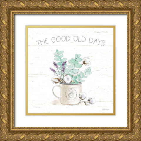 Farmhouse Cotton III Gold Ornate Wood Framed Art Print with Double Matting by Grove, Beth