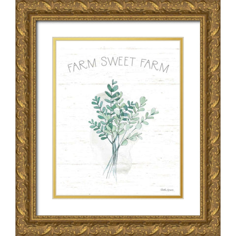 Farmhouse Cotton V Gold Ornate Wood Framed Art Print with Double Matting by Grove, Beth