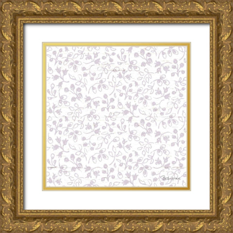 Farmhouse Cotton Pattern IIB Gold Ornate Wood Framed Art Print with Double Matting by Grove, Beth