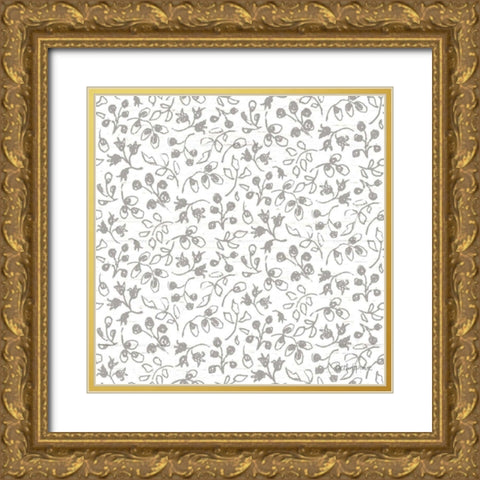 Farmhouse Cotton Pattern IIE Gold Ornate Wood Framed Art Print with Double Matting by Grove, Beth