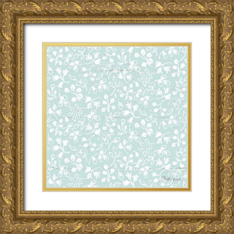 Farmhouse Cotton Pattern IIH Gold Ornate Wood Framed Art Print with Double Matting by Grove, Beth