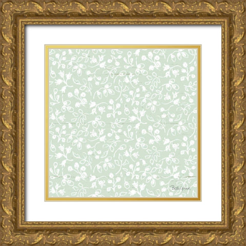 Farmhouse Cotton Pattern III Gold Ornate Wood Framed Art Print with Double Matting by Grove, Beth