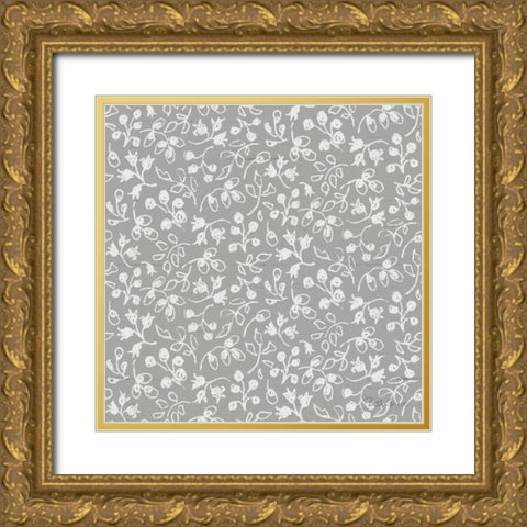 Farmhouse Cotton Pattern IIJ Gold Ornate Wood Framed Art Print with Double Matting by Grove, Beth