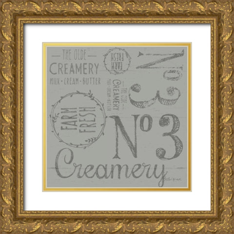Farmhouse Cotton Pattern IVF Gold Ornate Wood Framed Art Print with Double Matting by Grove, Beth