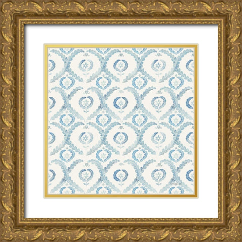 Floursack Nautical Pattern VA Gold Ornate Wood Framed Art Print with Double Matting by Nai, Danhui