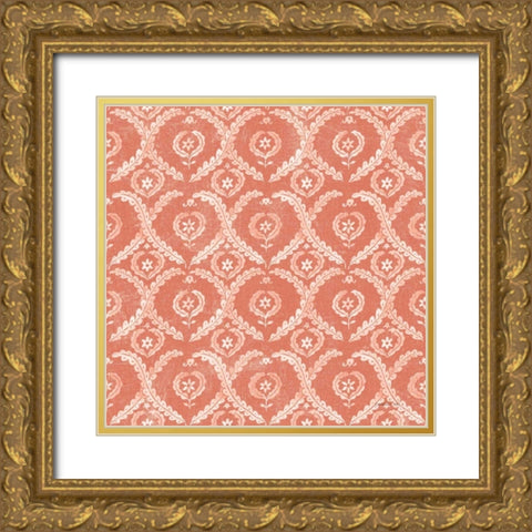 Floursack Nautical Pattern VE Gold Ornate Wood Framed Art Print with Double Matting by Nai, Danhui