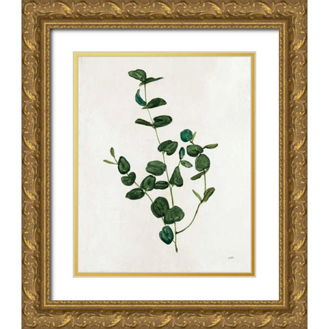 Botanical Study II Greenery Gold Ornate Wood Framed Art Print with Double Matting by Purinton, Julia