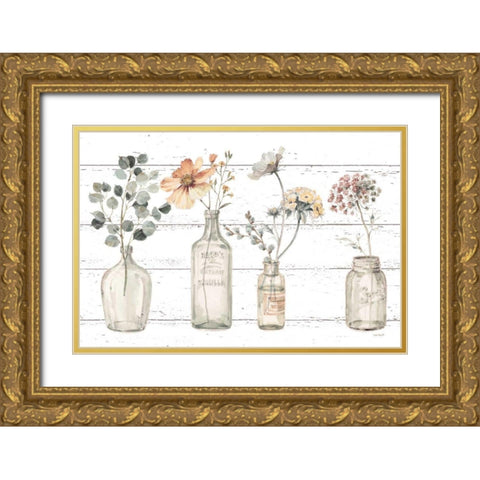 A Country Weekend VIII v2 Fall Flower Gold Ornate Wood Framed Art Print with Double Matting by Audit, Lisa