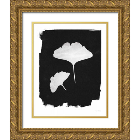Nature by the Lake Gingko II Black Gold Ornate Wood Framed Art Print with Double Matting by Rhue, Piper