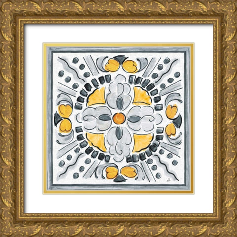 Morning Bloom VI Gray Gold Ornate Wood Framed Art Print with Double Matting by Brissonnet, Daphne