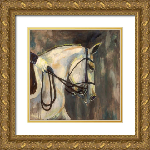 Dressage v2 Gold Ornate Wood Framed Art Print with Double Matting by Vertentes, Jeanette