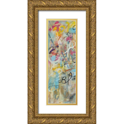 Graffiti Freedom Panel I Gold Ornate Wood Framed Art Print with Double Matting by Nai, Danhui