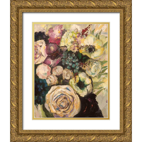 Wedding Bouquet Light Gold Ornate Wood Framed Art Print with Double Matting by Vertentes, Jeanette