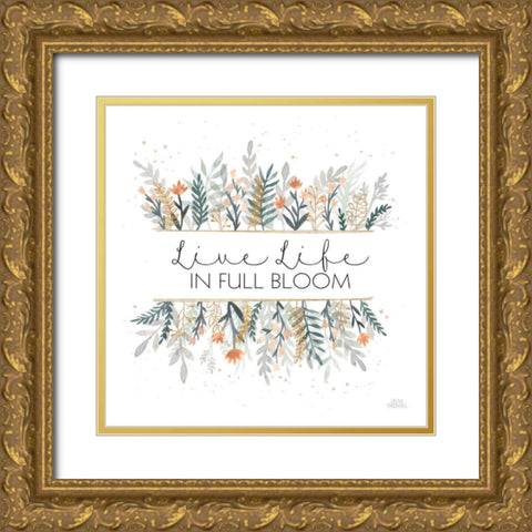 Spring Blooms IV Gold Ornate Wood Framed Art Print with Double Matting by Marshall, Laura