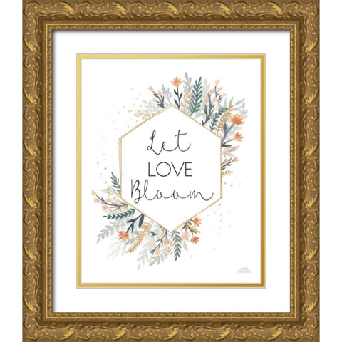 Spring Blooms VI Gold Ornate Wood Framed Art Print with Double Matting by Marshall, Laura