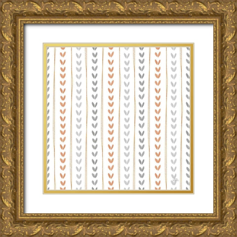 Spring Blooms Pattern IIA Gold Ornate Wood Framed Art Print with Double Matting by Marshall, Laura