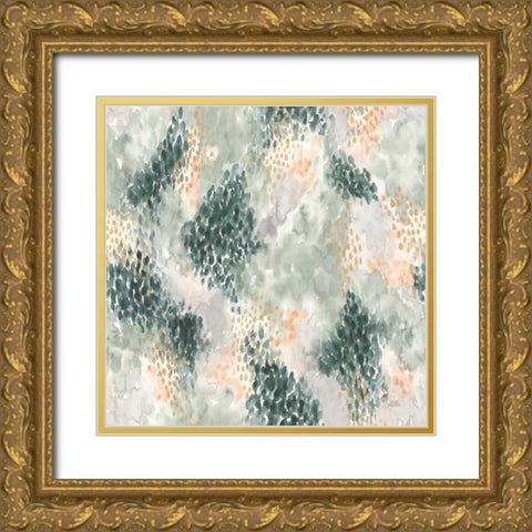 Spring Blooms Pattern III Gold Ornate Wood Framed Art Print with Double Matting by Marshall, Laura