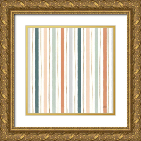 Spring Blooms Pattern VIII Gold Ornate Wood Framed Art Print with Double Matting by Marshall, Laura