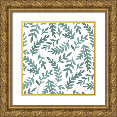 Spring Blooms Pattern IXC Gold Ornate Wood Framed Art Print with Double Matting by Marshall, Laura