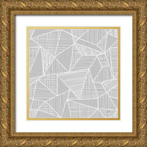 Spring Blooms Pattern XD Gold Ornate Wood Framed Art Print with Double Matting by Marshall, Laura