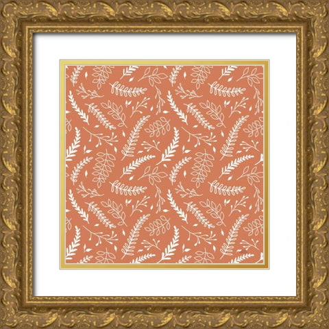 Spring Blooms Pattern XIIB Gold Ornate Wood Framed Art Print with Double Matting by Marshall, Laura
