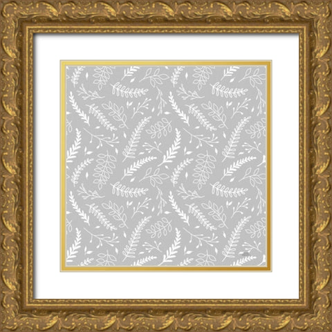 Spring Blooms Pattern XIID Gold Ornate Wood Framed Art Print with Double Matting by Marshall, Laura