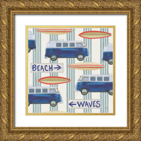 Beach Time Pattern III Gold Ornate Wood Framed Art Print with Double Matting by Wiens, James