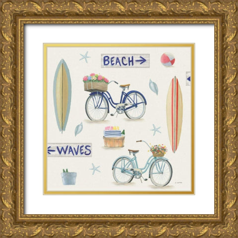 Beach Time Pattern VI Gold Ornate Wood Framed Art Print with Double Matting by Wiens, James