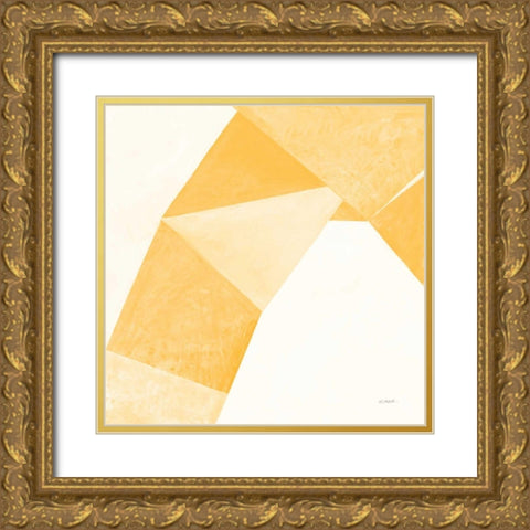 Paper Work I Yellow Gold Ornate Wood Framed Art Print with Double Matting by Schick, Mike