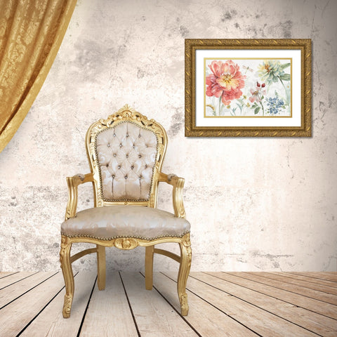 Spring Meadow I Gold Ornate Wood Framed Art Print with Double Matting by Audit, Lisa