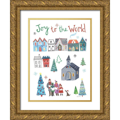 Holiday Festivities III v2 Gold Ornate Wood Framed Art Print with Double Matting by Zaman, Farida