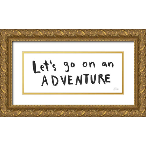 Scandy Baby IX Gold Ornate Wood Framed Art Print with Double Matting by Averinos, Melissa