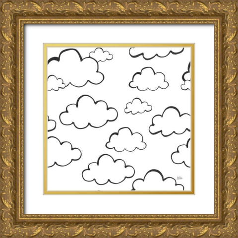 Scandy Baby Pattern IIIA Gold Ornate Wood Framed Art Print with Double Matting by Averinos, Melissa