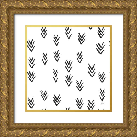 Scandy Baby Pattern VIIA Gold Ornate Wood Framed Art Print with Double Matting by Averinos, Melissa