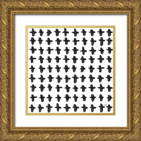 Scandy Baby Pattern XA Gold Ornate Wood Framed Art Print with Double Matting by Averinos, Melissa
