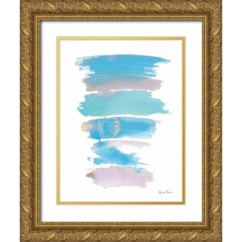 Sideways II Pastel Gold Ornate Wood Framed Art Print with Double Matting by Zaman, Farida