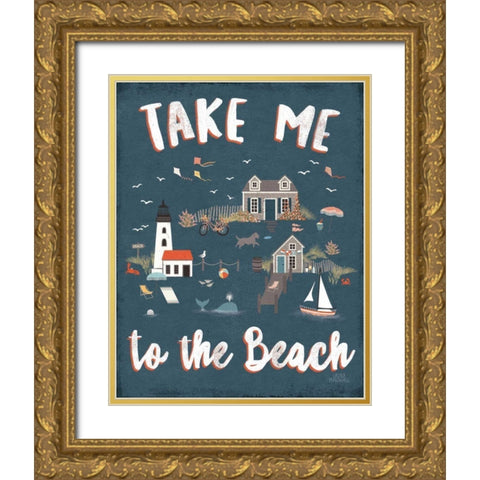 Seaside Village VI Gold Ornate Wood Framed Art Print with Double Matting by Marshall, Laura