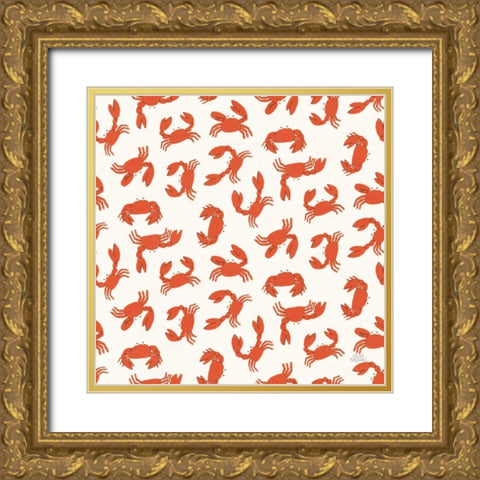 Seaside Village Pattern IV Gold Ornate Wood Framed Art Print with Double Matting by Marshall, Laura