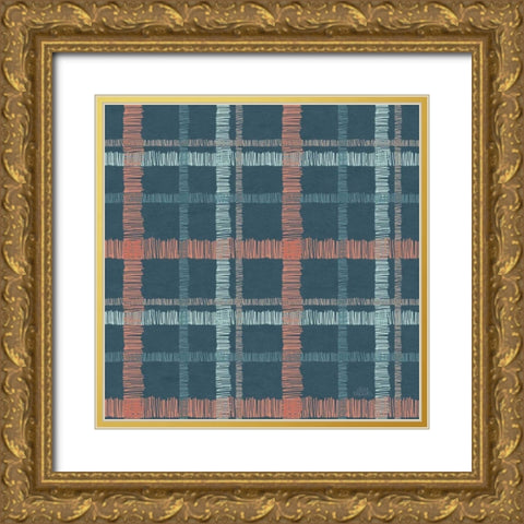 Seaside Village Pattern VB Gold Ornate Wood Framed Art Print with Double Matting by Marshall, Laura