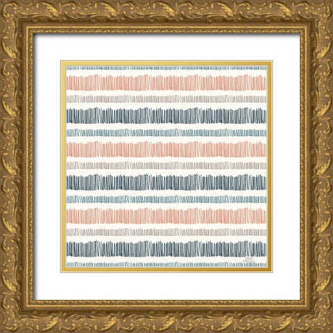 Seaside Village Pattern VIIIA Gold Ornate Wood Framed Art Print with Double Matting by Marshall, Laura