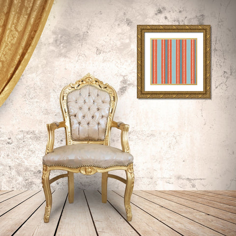 Seaside Village Pattern IXB Gold Ornate Wood Framed Art Print with Double Matting by Marshall, Laura