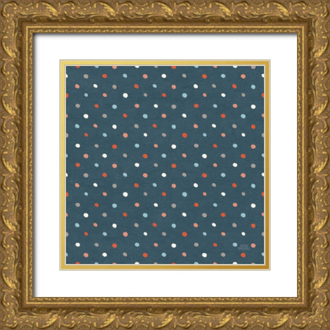 Seaside Village Pattern XB Gold Ornate Wood Framed Art Print with Double Matting by Marshall, Laura