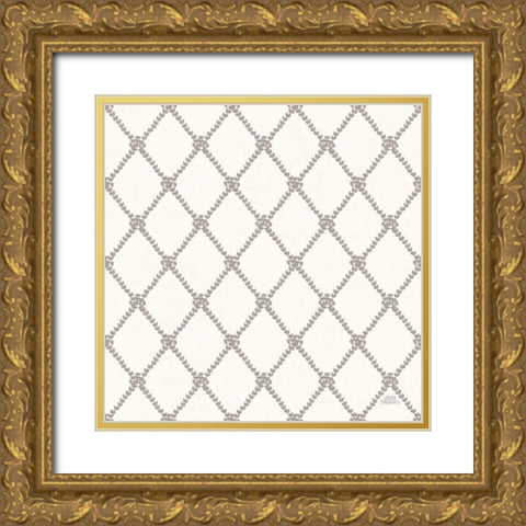 Seaside Village Pattern XIA Gold Ornate Wood Framed Art Print with Double Matting by Marshall, Laura
