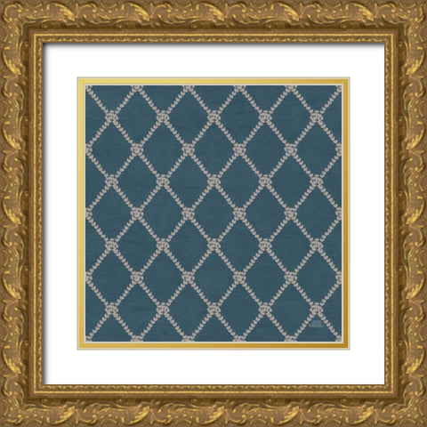 Seaside Village Pattern XIB Gold Ornate Wood Framed Art Print with Double Matting by Marshall, Laura