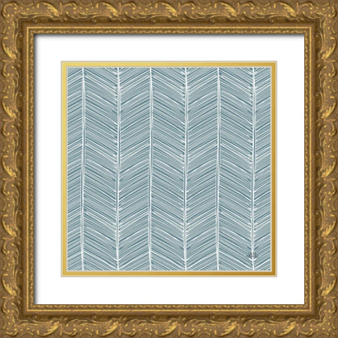 Seaside Village Pattern XIIB Gold Ornate Wood Framed Art Print with Double Matting by Marshall, Laura