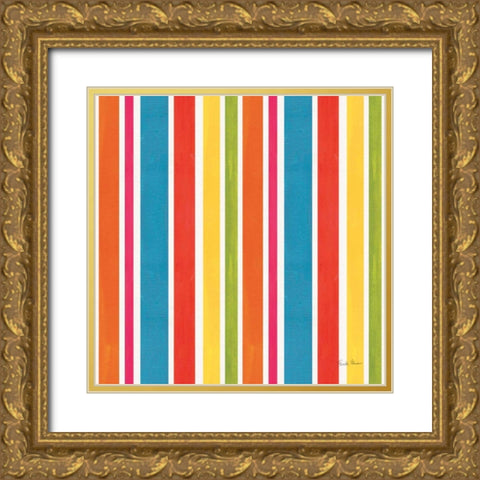 Tutti Frutti Pattern II Gold Ornate Wood Framed Art Print with Double Matting by Zaman, Farida