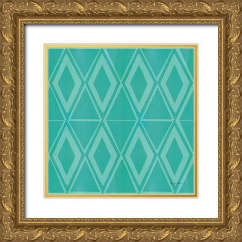 Tutti Frutti Pattern VIB Gold Ornate Wood Framed Art Print with Double Matting by Zaman, Farida