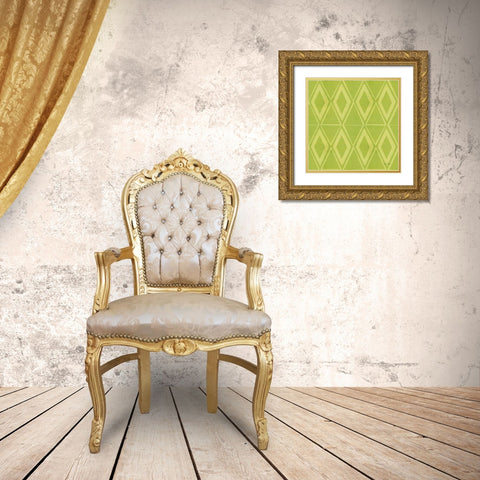 Tutti Frutti Pattern VIC Gold Ornate Wood Framed Art Print with Double Matting by Zaman, Farida